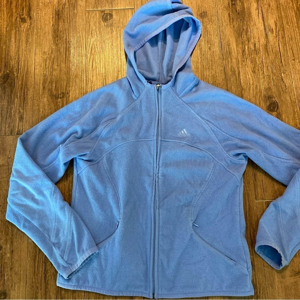 Adidas Light Blue Kids Fleece Jacket